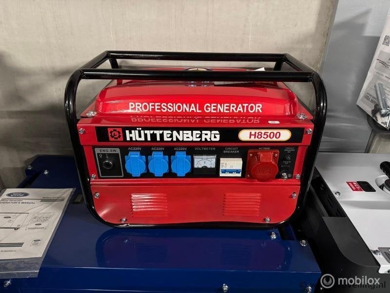 Online Veiling: Hüttenberg H8500 trekstart benzine generator, Nieuw