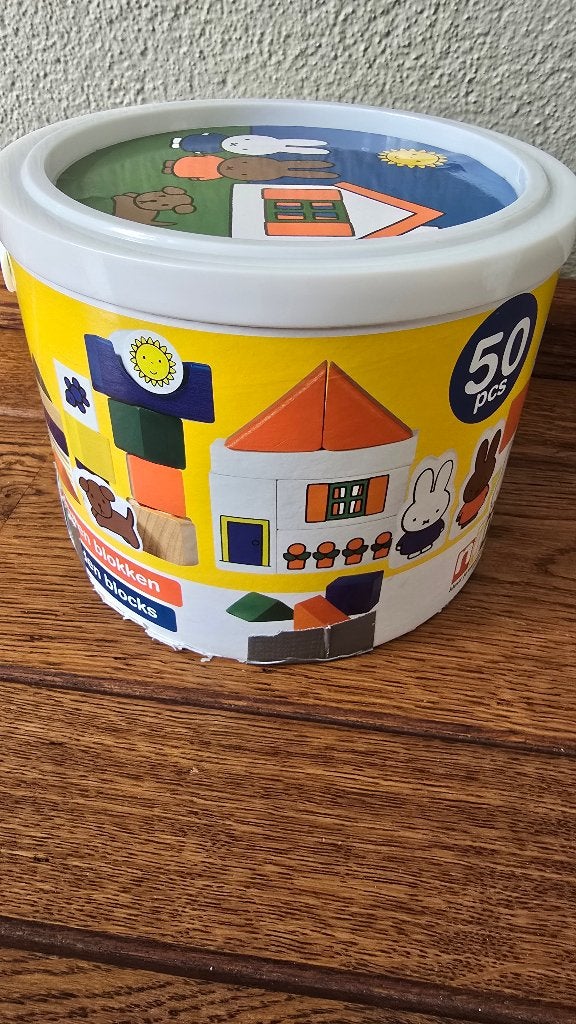 Houten blokken van Nijntje, doos beschadigd, Ophalen of Verzenden, Gebruikt, Overige typen