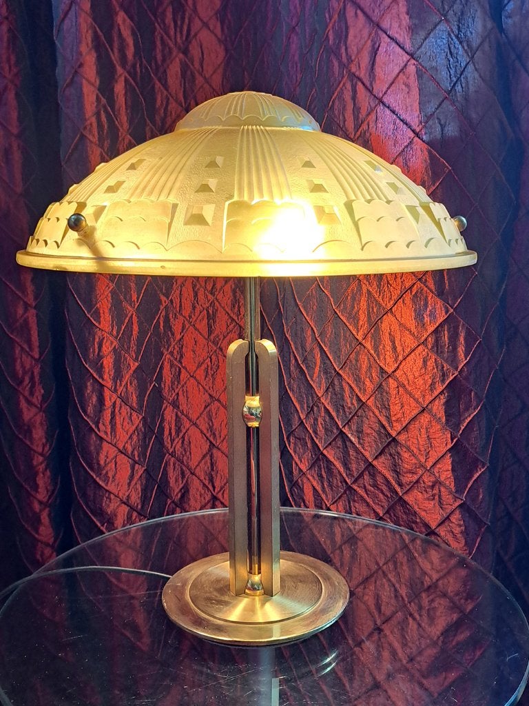 Art Deco tafellamp, Ophalen