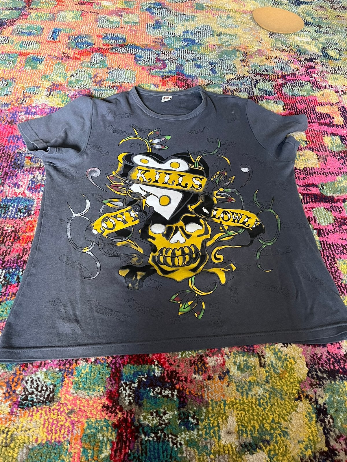 Ed Hardy grafisch t-shirt print XL, Kleding | Heren, Ophalen of Verzenden, Zo goed als nieuw, Maat 52/54 (L), Meerkleurig