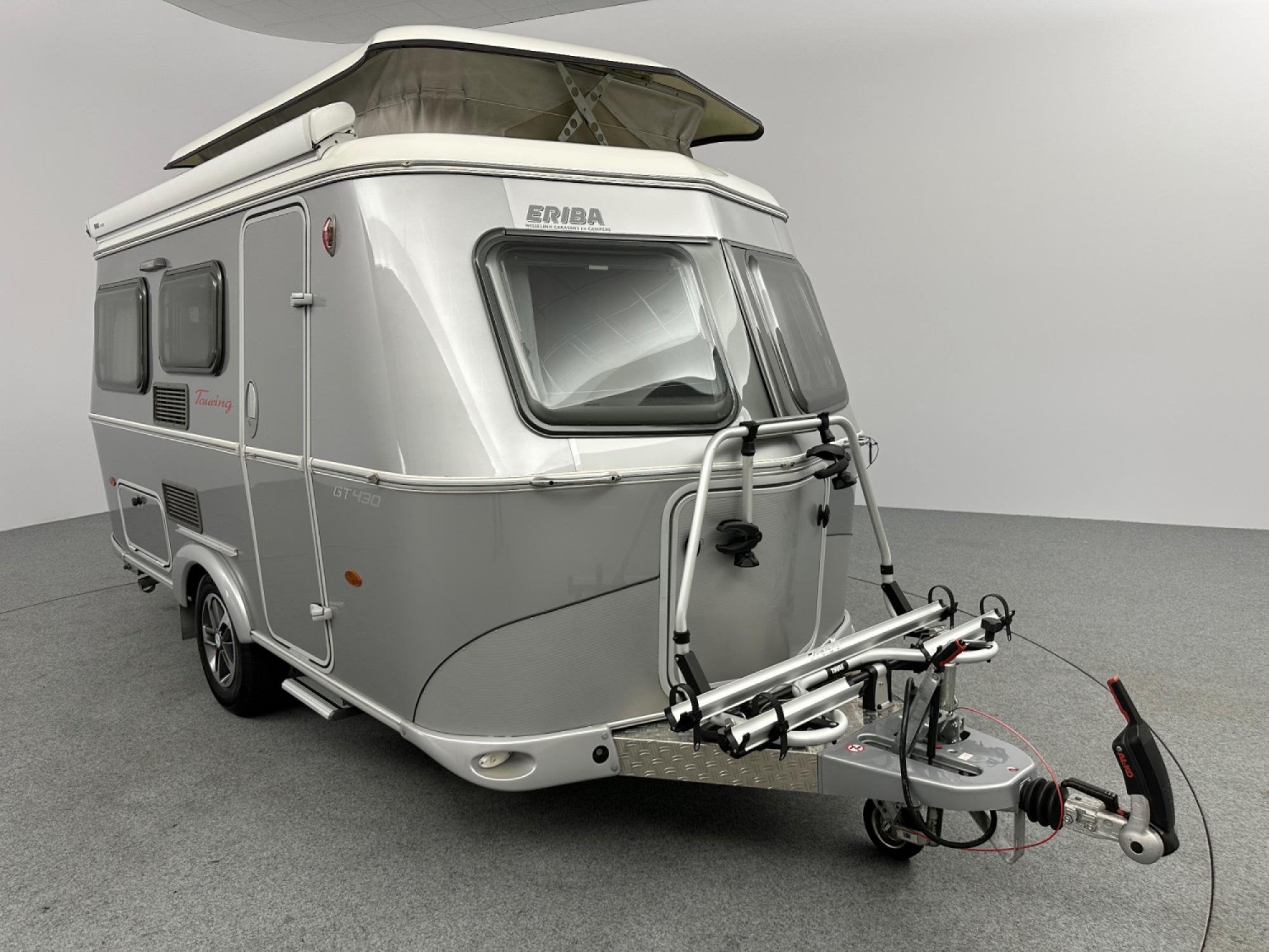 Eriba Touring Triton 430 GT Silver Cassetteluifel Fietsendra, Vast bed, Hordeur, Bedrijf, 4 tot 5 meter