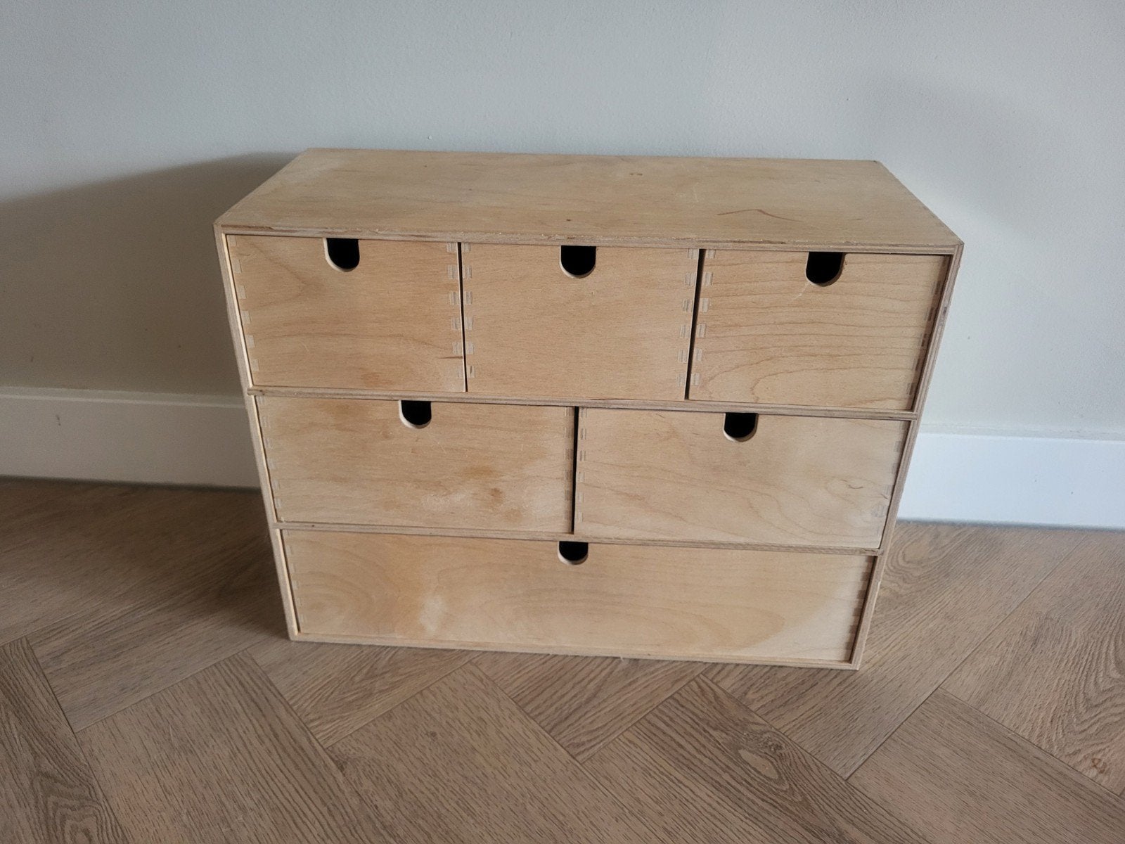 IKEA miniladekastje berkentriplex 42x18x32 cm, Huis en Inrichting, Kasten | Ladekasten, Ophalen, Minder dan 50 cm, Gebruikt, 5 laden of meer