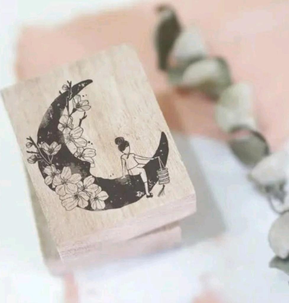 Black Milk Project stempel - Moon Child (Sakura/lantern), Ophalen of Verzenden, Nieuw, Houten stempel