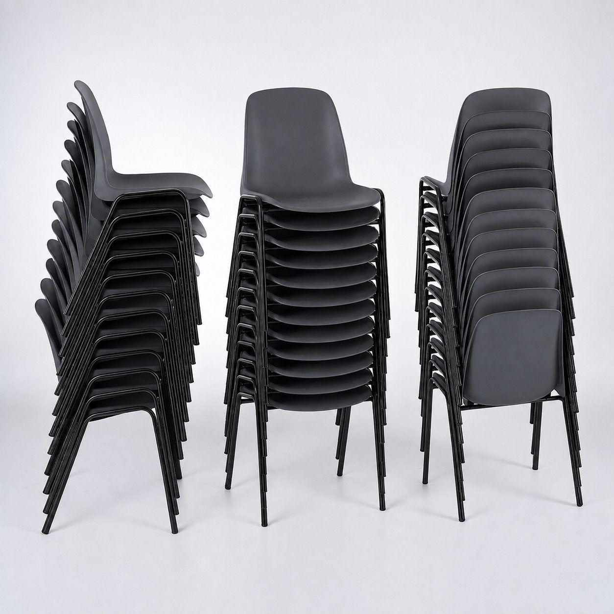Nieuwe stapelstoelen Italiaans kantinestoelen antraciet, Ophalen, Nieuw, Grijs, Metaal