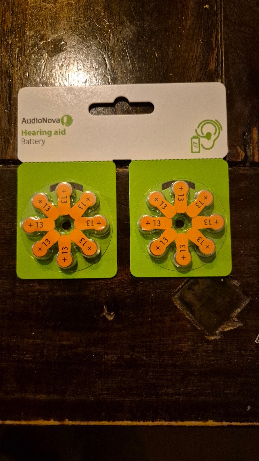 Audionova gehoorapparaat batterijen.
Oranje nr 13, 96 stuks, Verzenden, Nieuw