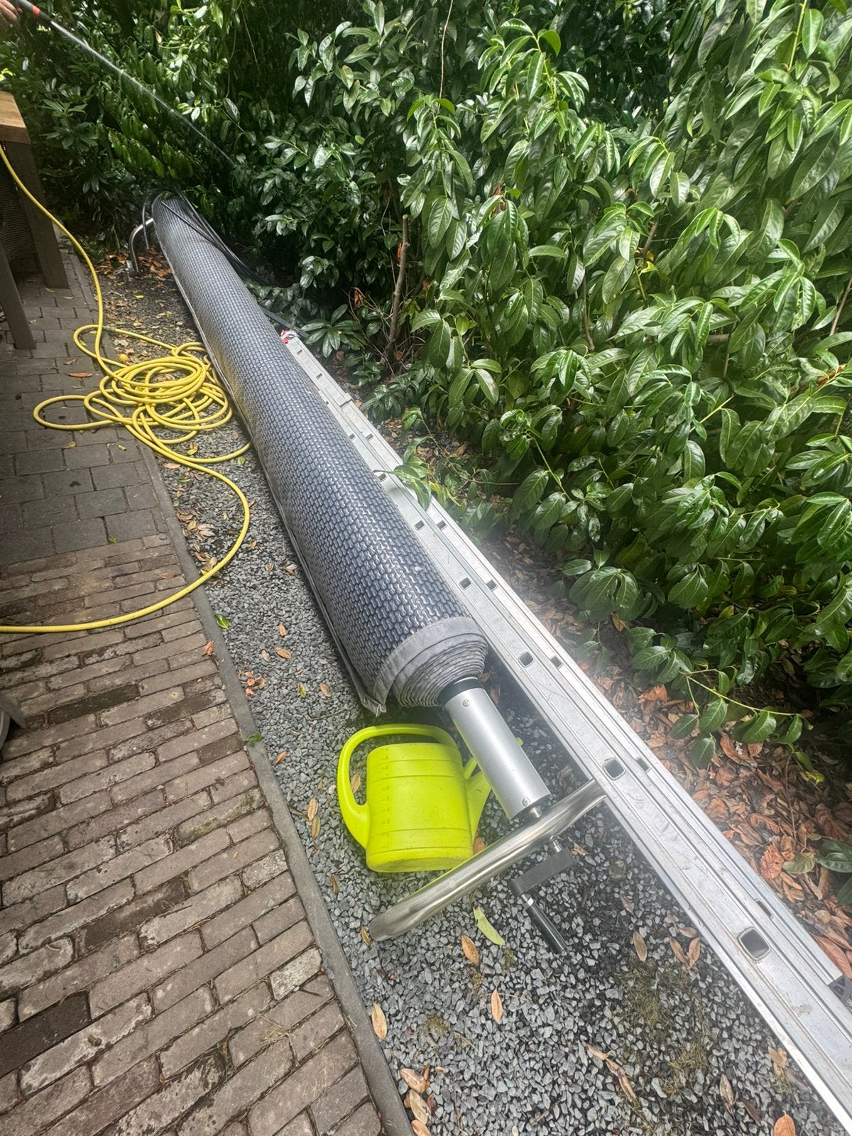 Afdekzeil zwembad, Ophalen, Gebruikt, Afdekzeil