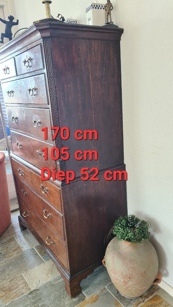 Antieke ladenkast, Ophalen, Gebruikt, 100 tot 150 cm, 5 laden of meer