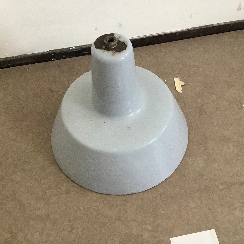 industriele lampekap emaille, Gebruikt, Rond, Overige materialen, Grijs