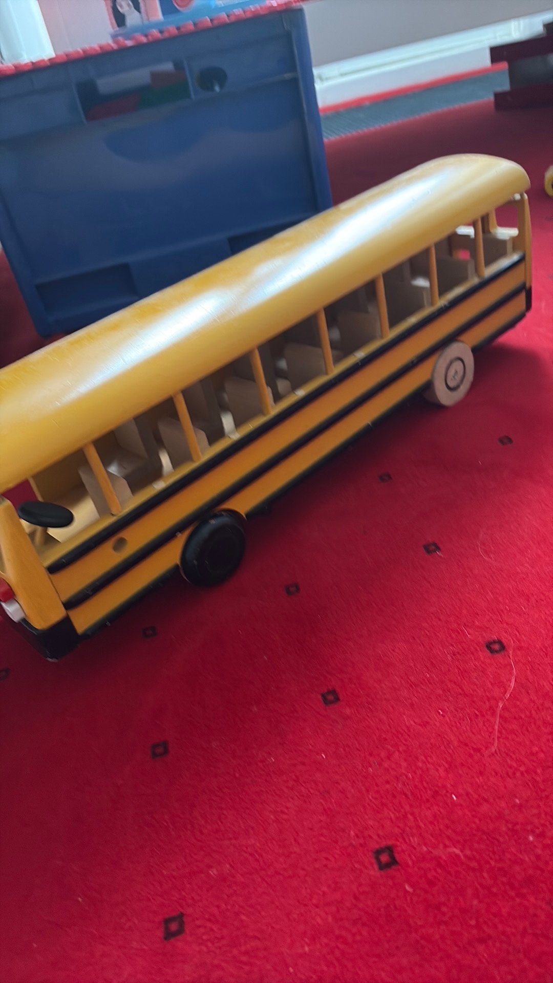 Leuke oude houten speelgoed bus, Ophalen, Gebruikt, Bus of Vrachtwagen