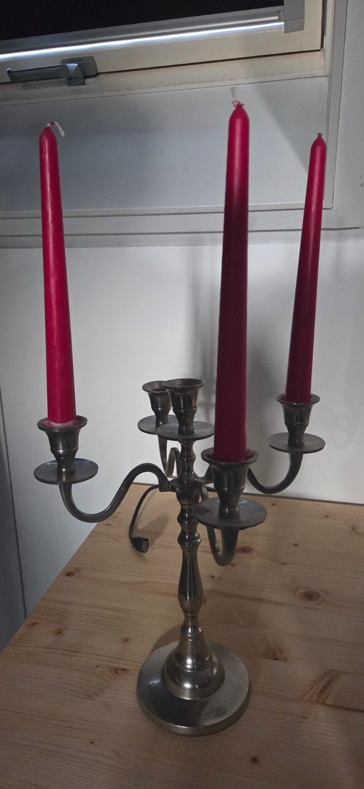 Antieke kandelaar met 5 armen - Zilver metaal, Antiek en Kunst, Ophalen
