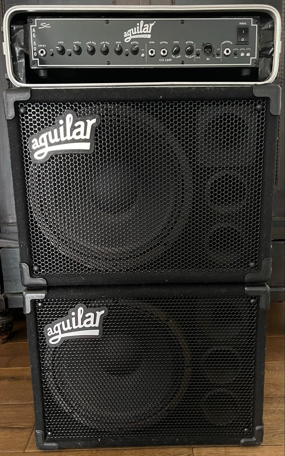 Aguilar AG 500 SC en 2x GS 112 cabs, Ophalen, Gebruikt, Basgitaar, 100 watt of meer