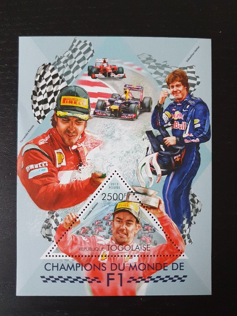 Togo 2013 F1 Vettel Alonso Michel blok 840 postfris, Verzenden, Postfris, Sport