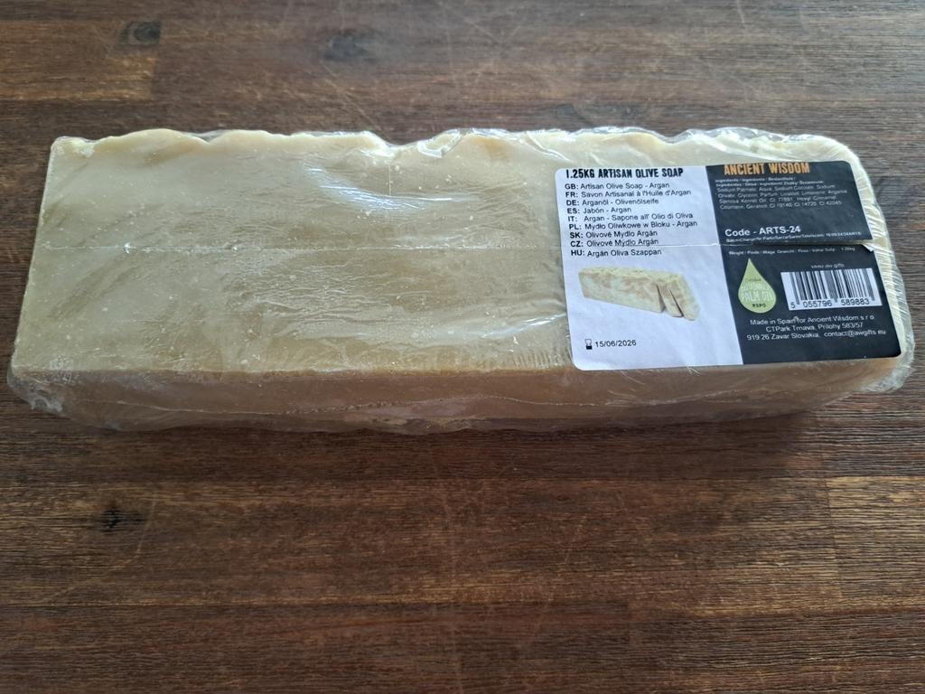 Natuurlijke Olijfzeep met Arganolie - 1.25 KG, Ophalen of Verzenden, Nieuw, Overige typen