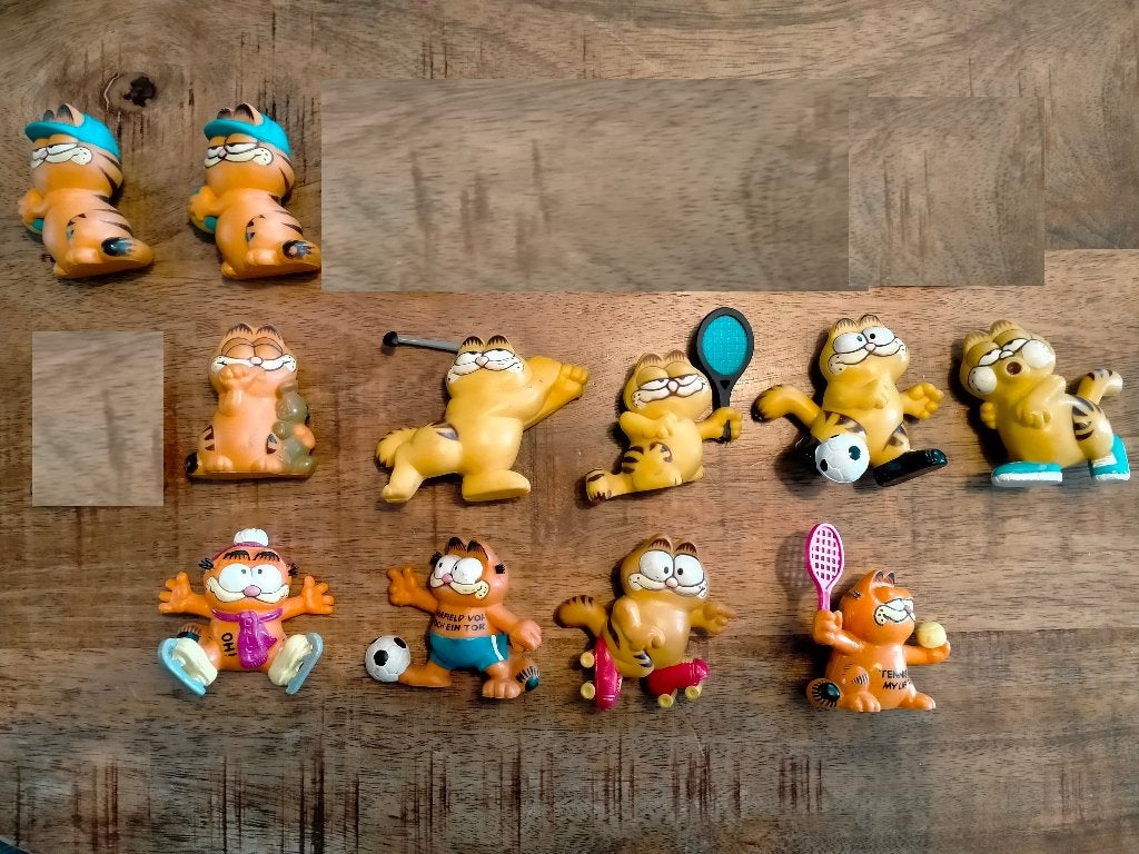Garfield stripkat tekenfilm kat kater figuren poppetjes, Ophalen of Verzenden, Garfield, Gebruikt, Beeldje of Figuurtje