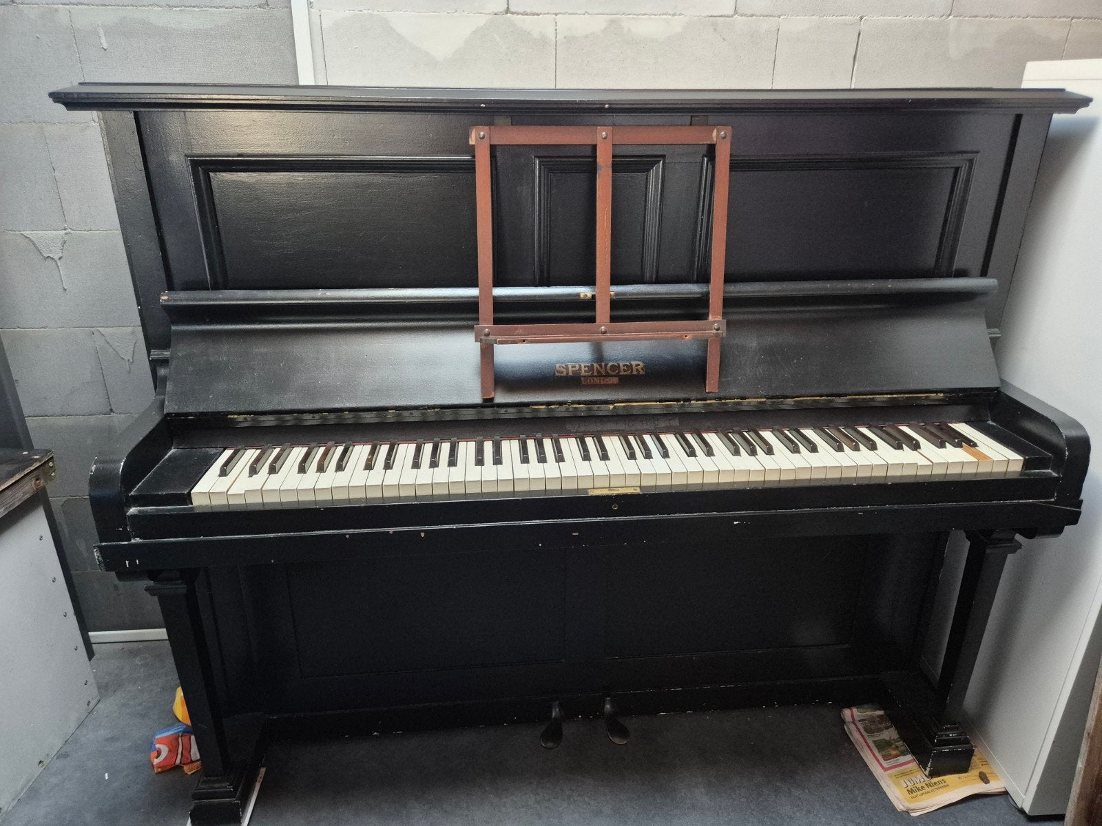 Zwarte Spencer Piano, Muziek en Instrumenten, Piano's, Ophalen, Gebruikt, Zwart, Piano