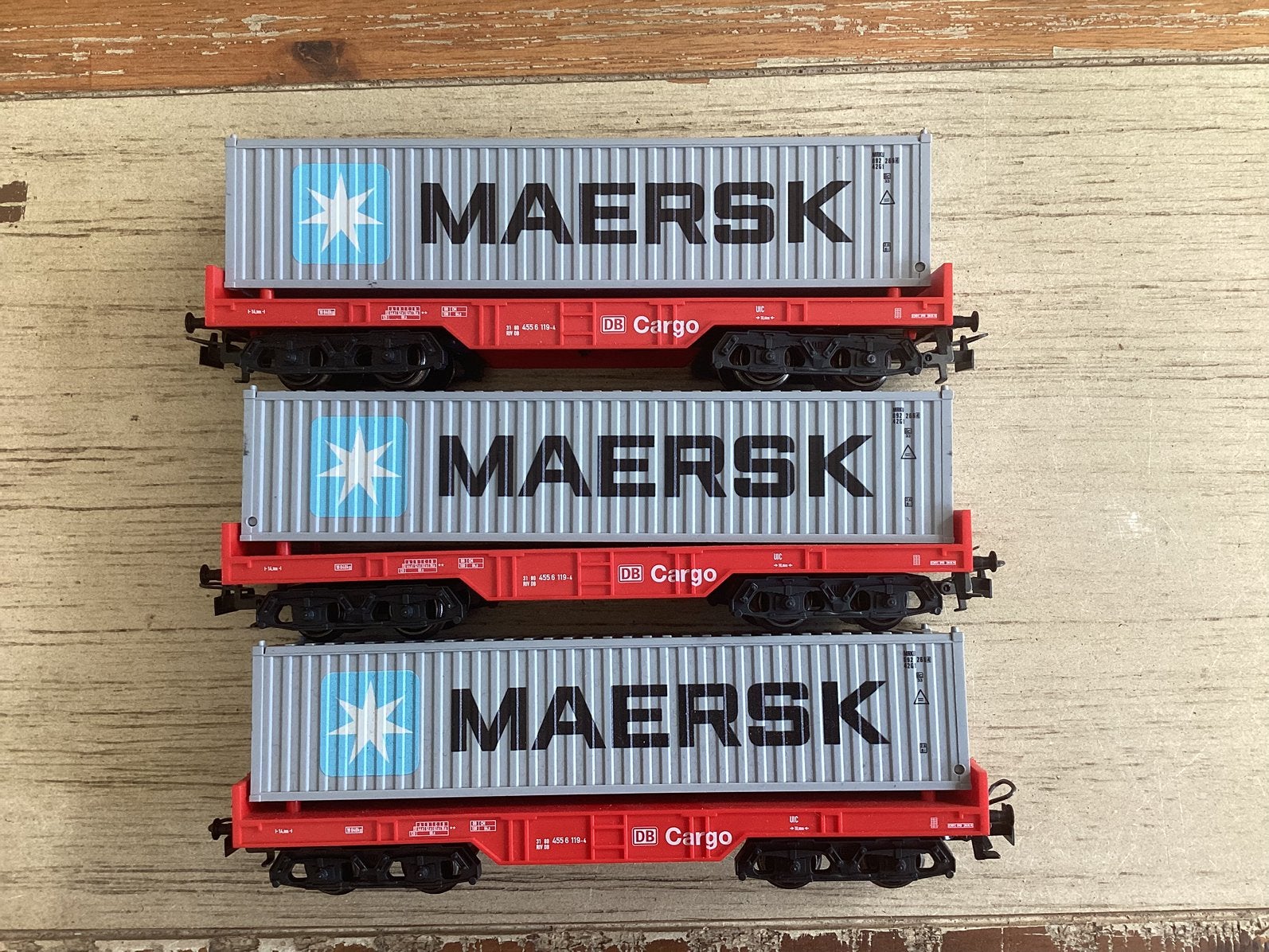 Marklin HO    DB Cargo Maersk wagenset., Wisselstroom, Wagon, Ophalen of Verzenden, Zo goed als nieuw