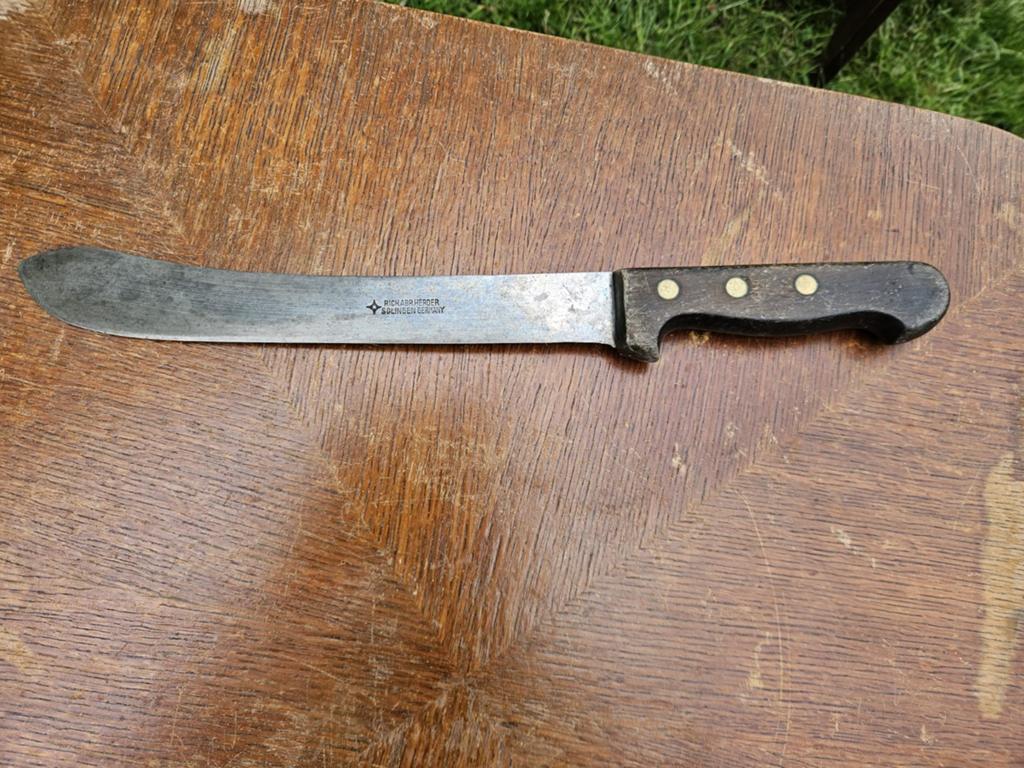 Groot vleesmes Herder Solingen, Antiek en Kunst, Curiosa en Brocante, Ophalen of Verzenden