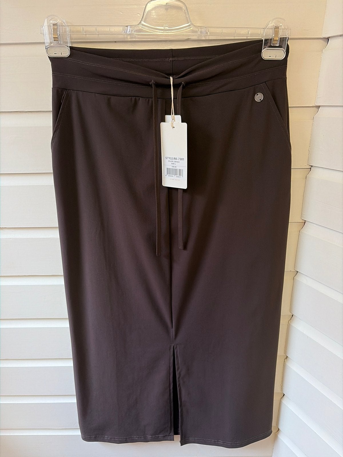 Triple Nine donkerbruine rok met split, maat L, Bruin, Maat 42/44 (L), Nieuw, Ophalen of Verzenden