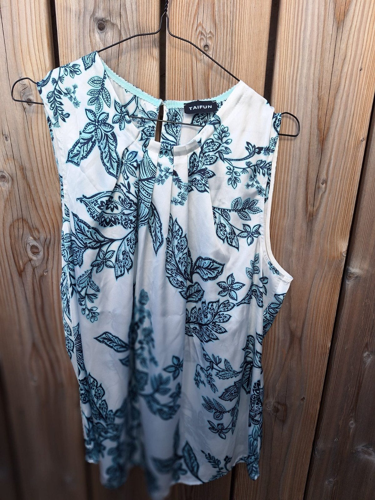 Taifun mouwloze blouse met bloemenprint, maat 44, Wit, Maat 42/44 (L), Ophalen of Verzenden, Zo goed als nieuw