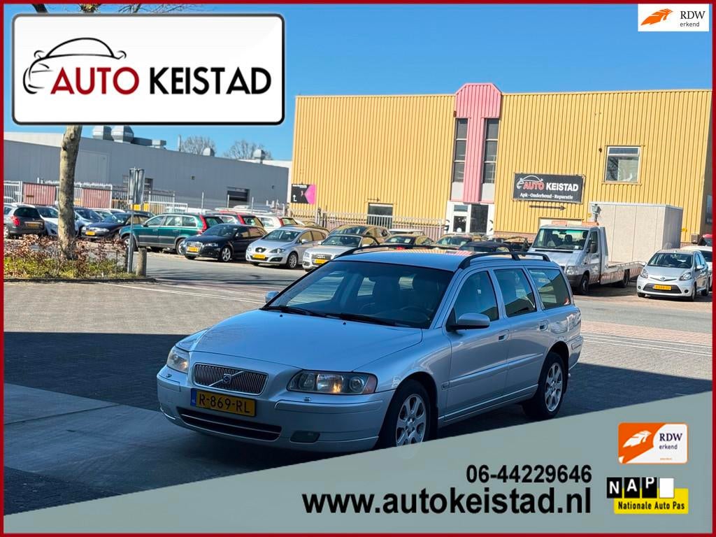 Volvo V70 2.5 TURBO LPG/G3 AUTOMAAT LEDER/CLIMA/CRUISE!, Auto's, Volvo, Zwart, 1586 kg, 2521 cc, Stoelverwarming