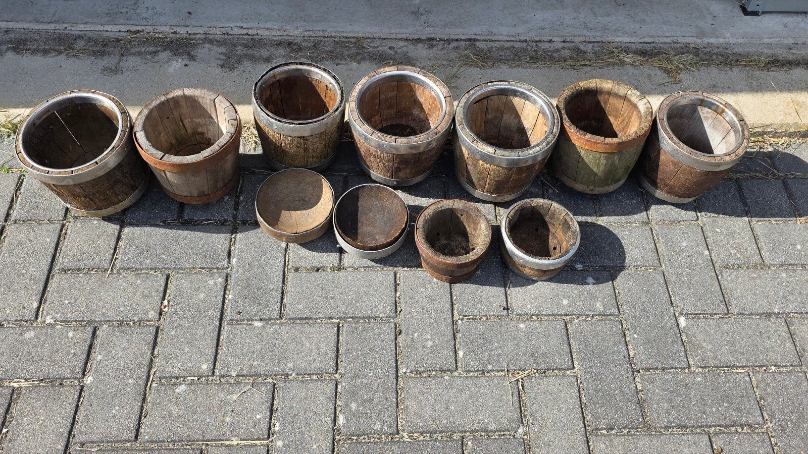 11 oude houten kaasvormen kaasmallen 7 groot 4 klein, Ophalen, Gebruikt, Minder dan 30 cm, Rond