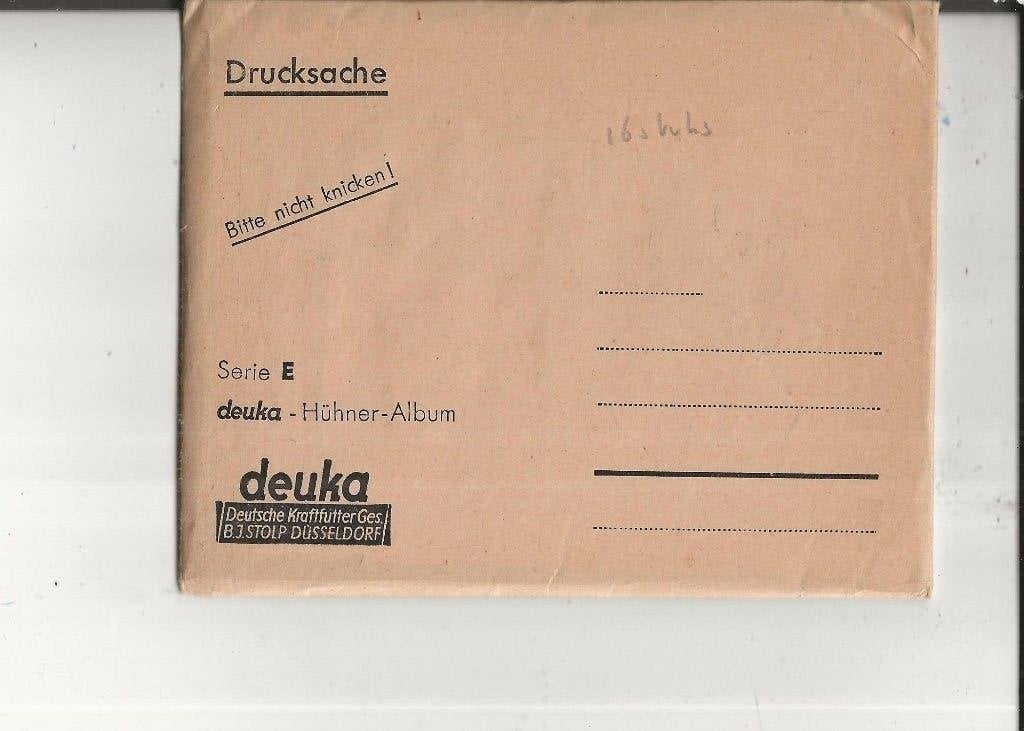 Dusseldorf Deuka Krachtvoer Kippenserie E 16 stuks, Ophalen of Verzenden, 1940 tot 1960, Ongelopen, Overige thema's