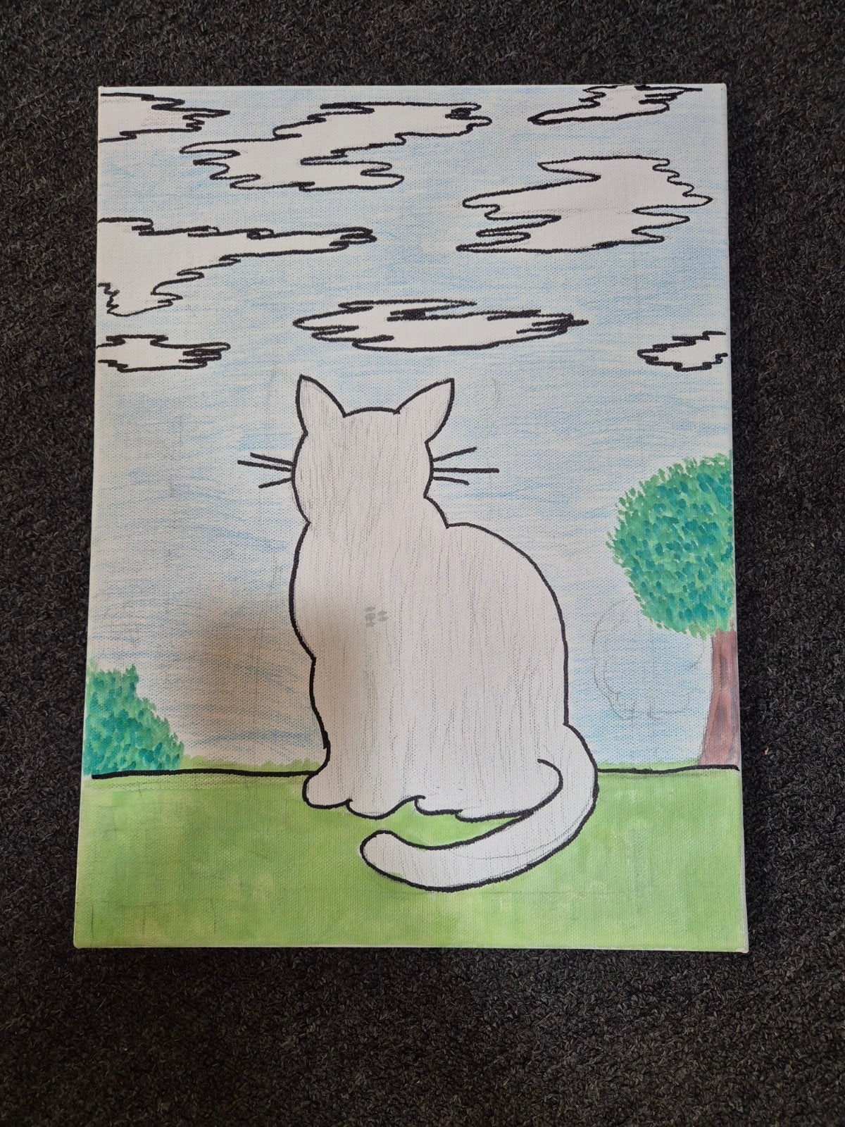 Poes schilderij, Antiek en Kunst, Kunst | Schilderijen | Klassiek, Ophalen of Verzenden