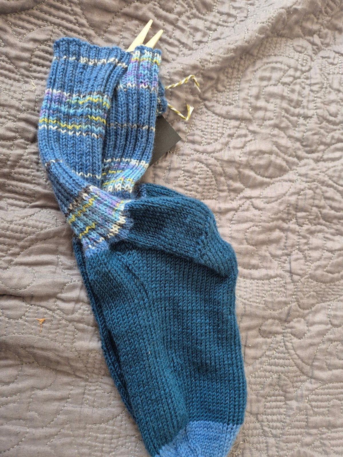 Zelfgebreide wollen sokken - Maat 39/40, Kleding | Dames, Sokken en Kniesokken, Blauw, Nieuw, Ophalen of Verzenden