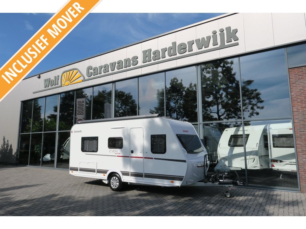 Dethleffs C'Joy 460 LE MOVER+CASSETTEL.+FIETSEND, Bedrijf, Treinzit, Schokbreker, 2 aparte bedden