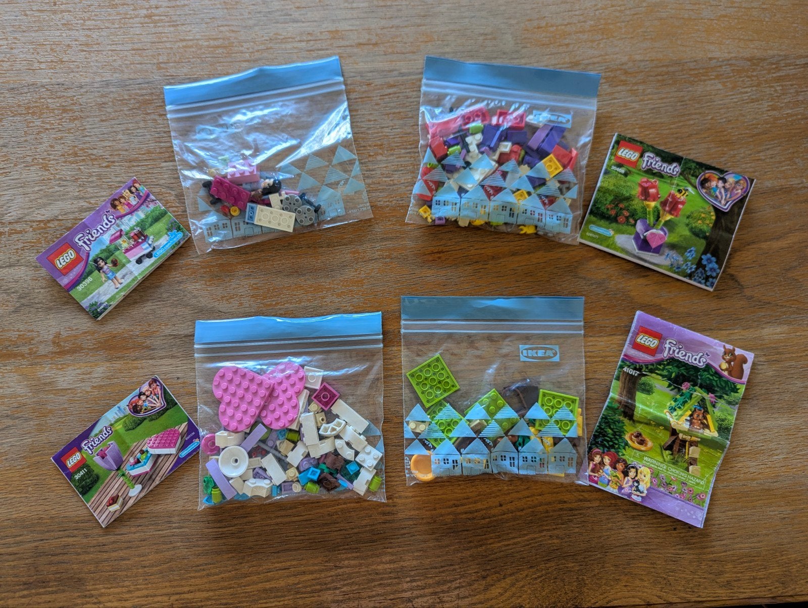 4 x Lego Friends Polybags.Nr 30396,30408,30411 en 41017.IZGS, Compleet, Lego, Friends, Ophalen of Verzenden
