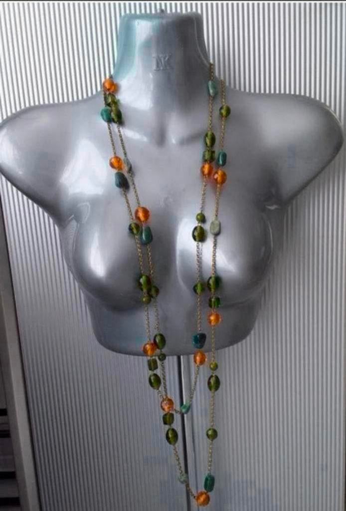 Manouk - ketting met half edelsteen. 3=2 actie!, Sieraden, Tassen en Uiterlijk, Kettingen, Verzenden, Nieuw, Steen of Mineraal