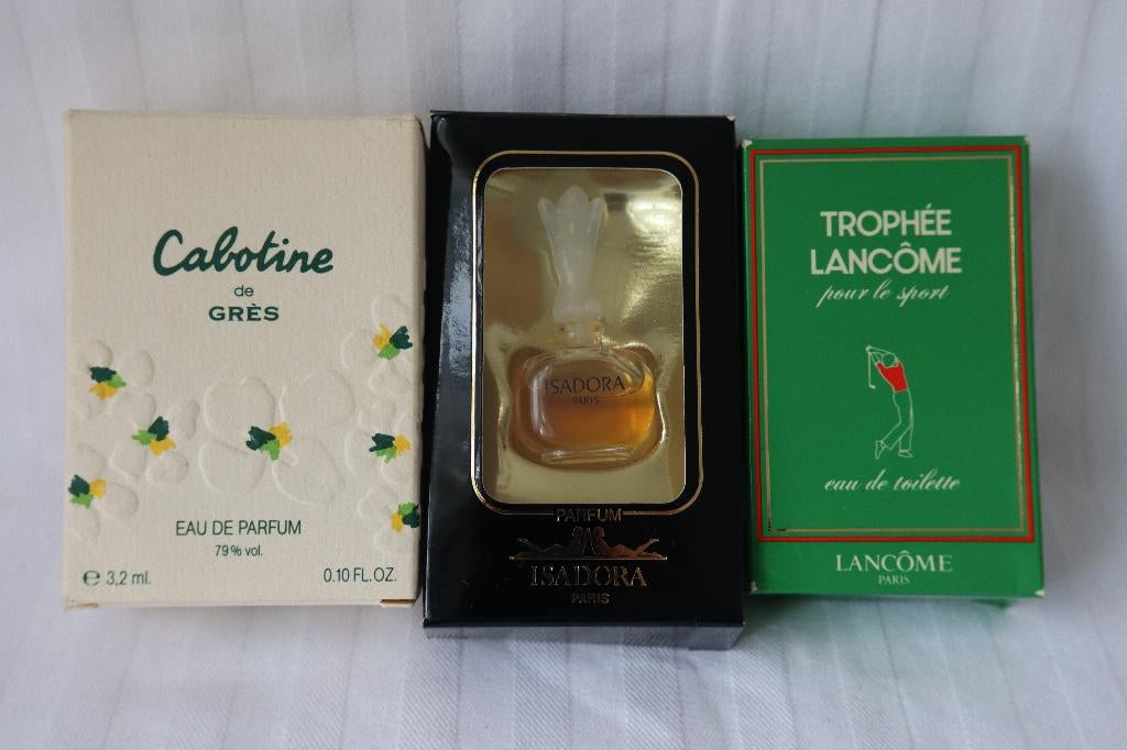 Vintage Gres, Lancome en Isadora parfumminiatures, Antiek en Kunst, Ophalen of Verzenden
