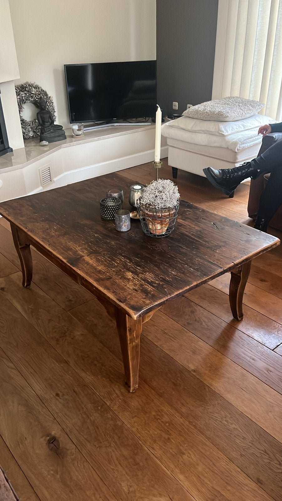 Donker gebeitste grenen salontafel - 120x79x47 cm, Ophalen