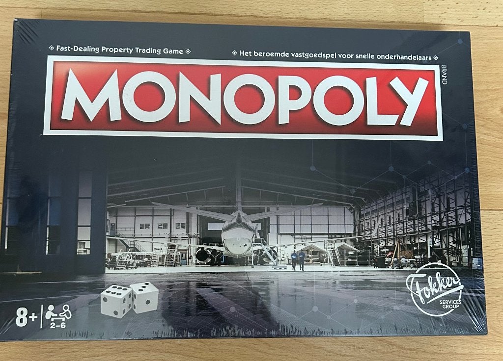 Monopoly vliegtuig/hangar Fokker editie, Ophalen, Nieuw