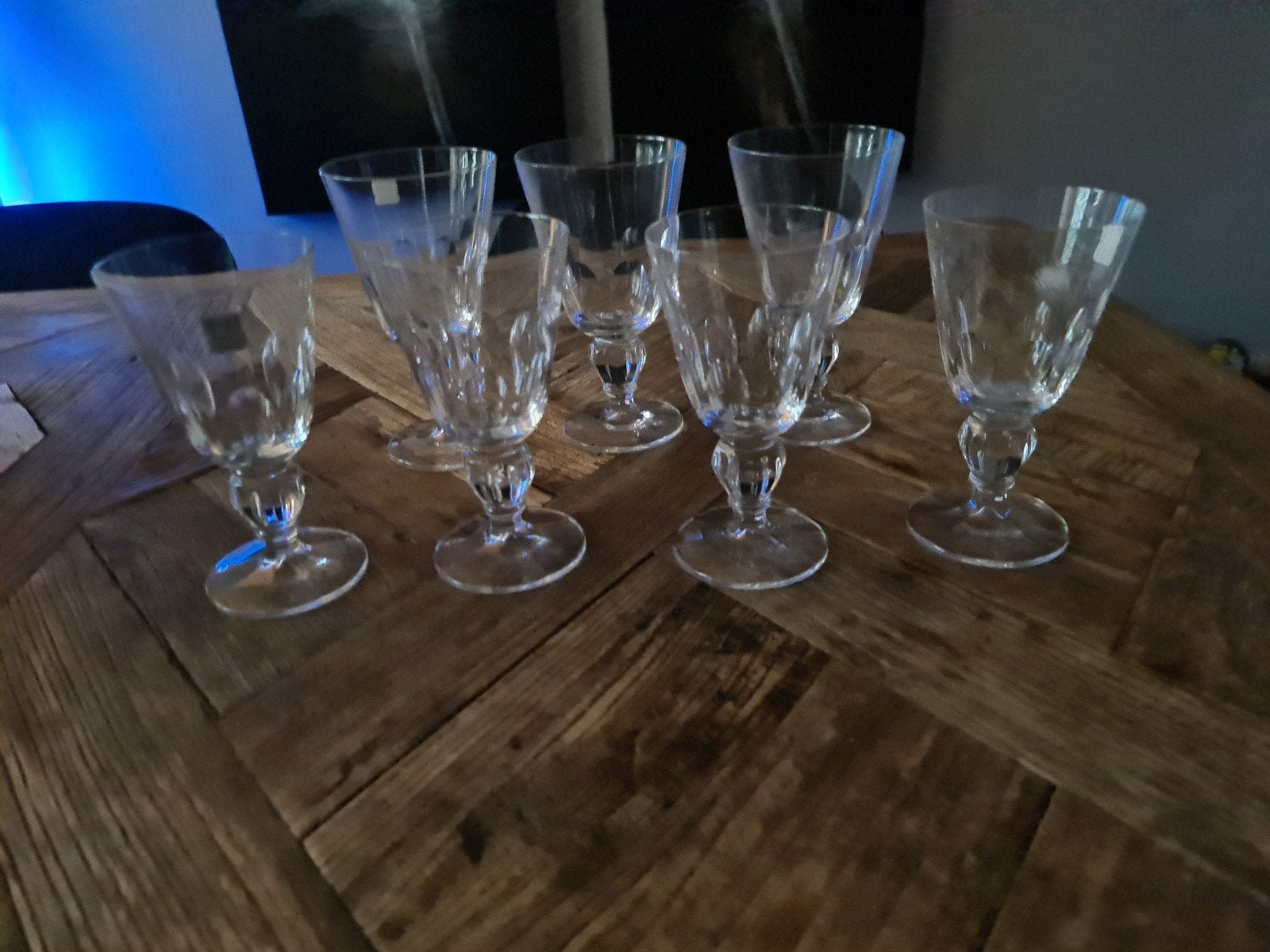 Set van 7 kristallen desserts glazen nieuw, Ophalen