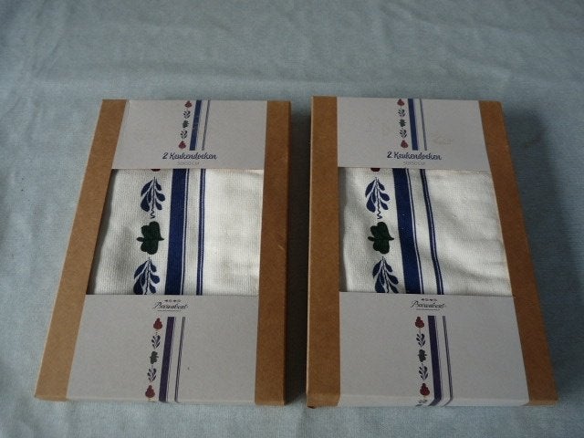 Boerenbont Keukendoeken 2 stuks 50x50 cm Nieuw, Katoen, Wit, Wasbaar, Nieuw