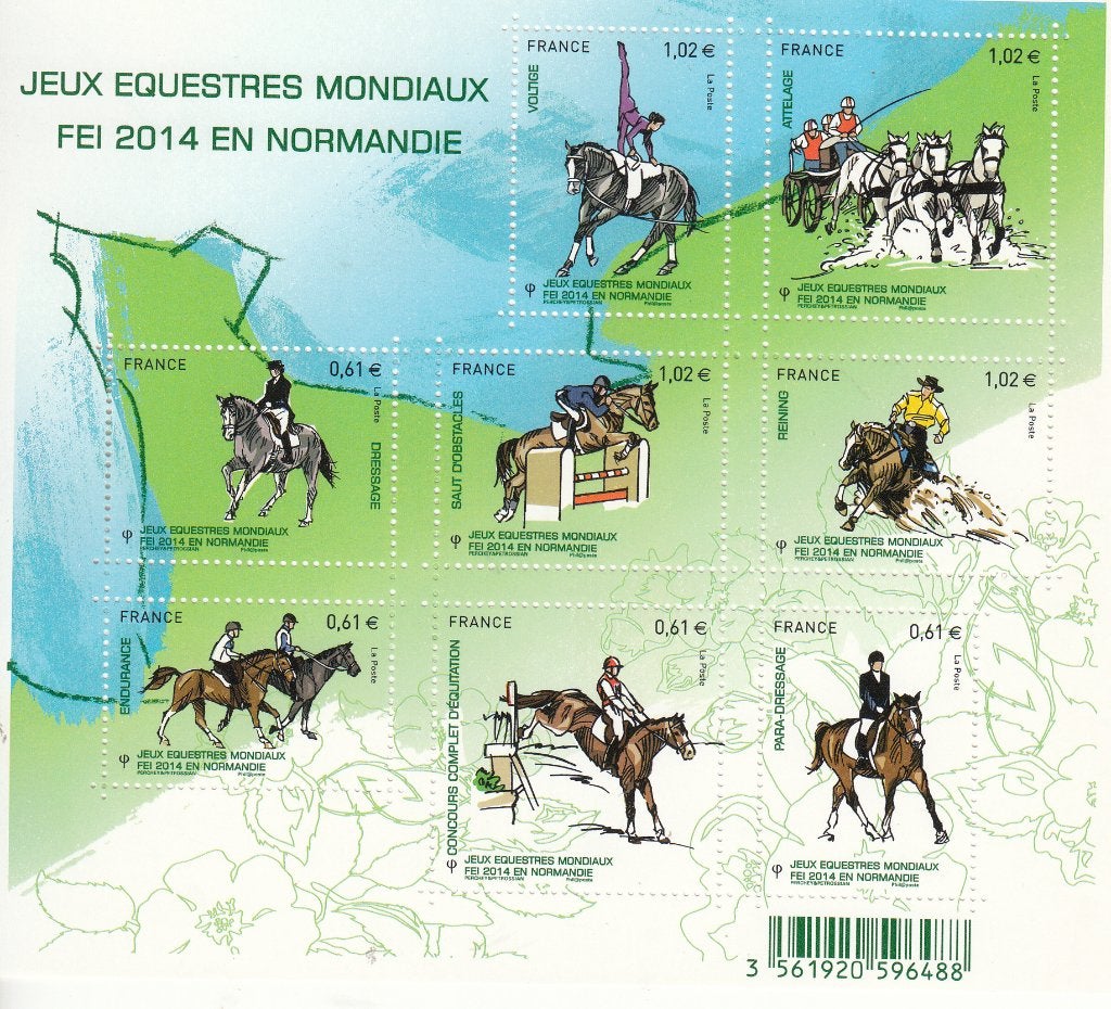 Frankrijk Postzegelvelletje Tournooi paardensport, Verzenden