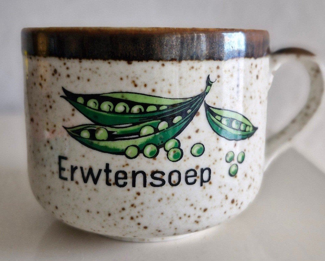 Vintage Erwtensoep Mok - Keramiek, Huis en Inrichting, Gebruikt, Keramiek, Vintage, Mok