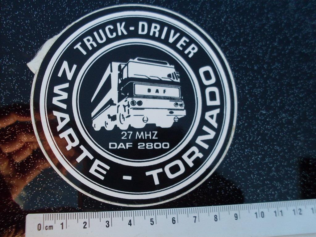 sticker 27mhz daf 2800 truck driver zwarte tornado, Verzamelen, Verzenden, Zo goed als nieuw, Auto of Motor