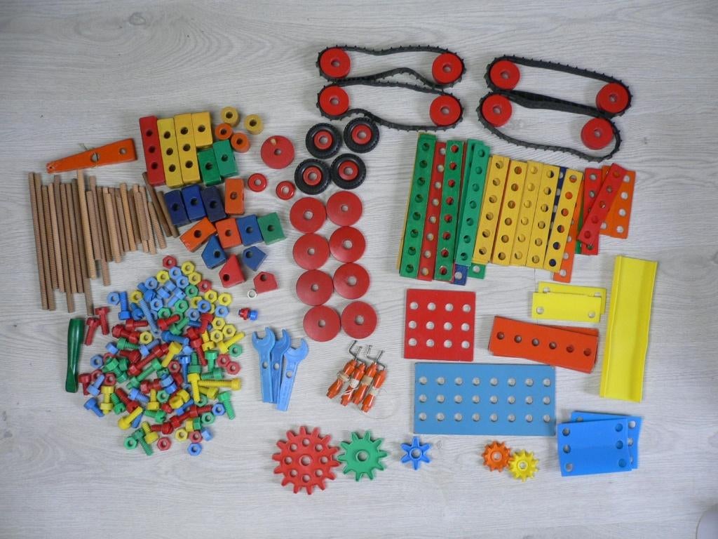 Sio montage vintage houten constructie speelgoed, Ophalen of Verzenden, Gebruikt, Overige merken