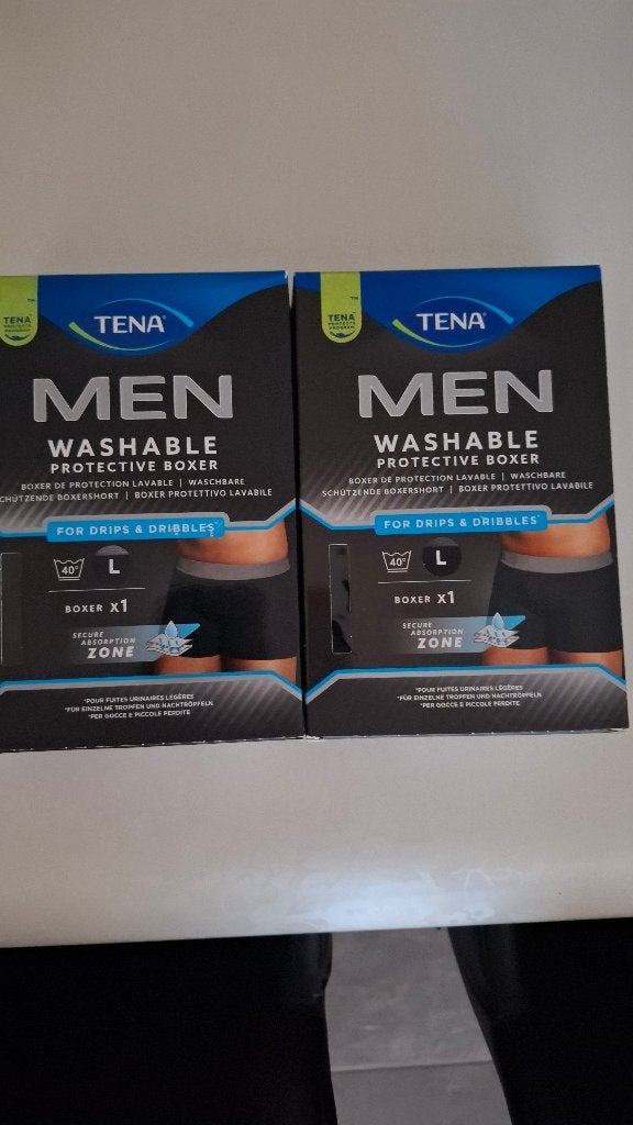 Tena Men washable protectie boxer maat L uitwasbaar 2x, Kleding | Heren, Ophalen of Verzenden, Zwart, Tena Men washable, Boxer