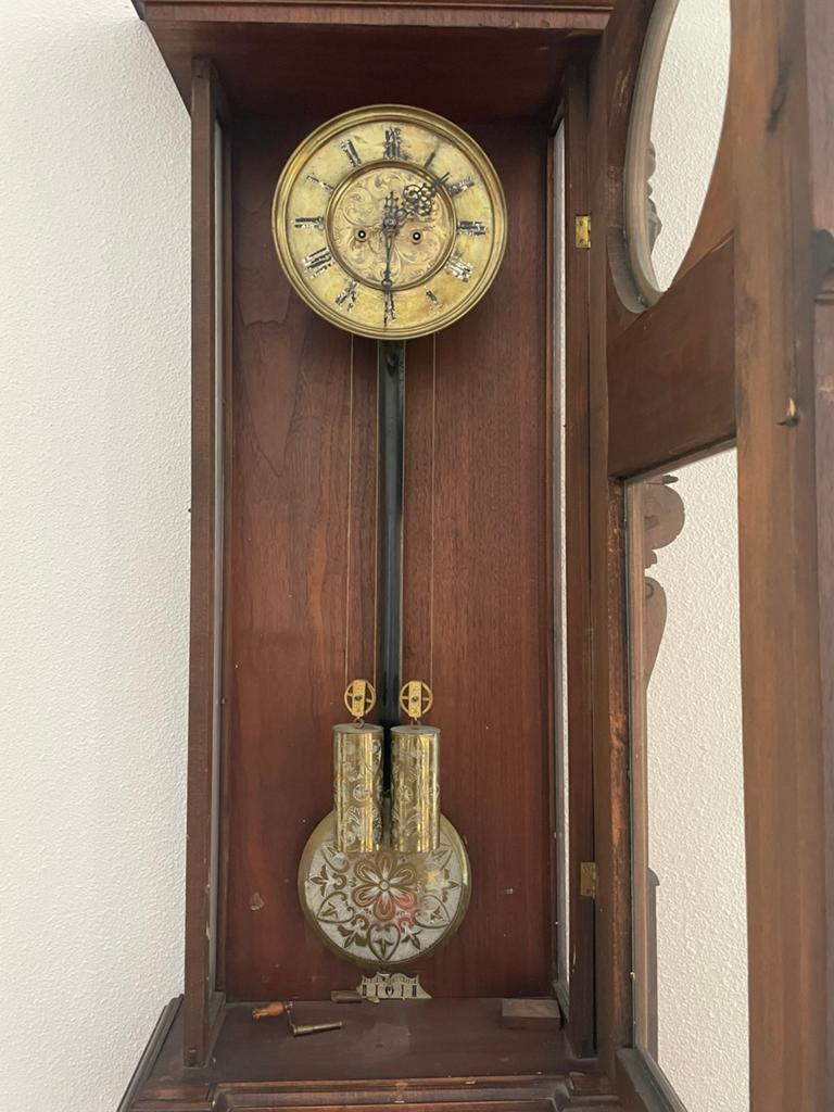 Weense regulateur klok met 2 gewichten, Antiek en Kunst, Antiek | Klokken, Ophalen