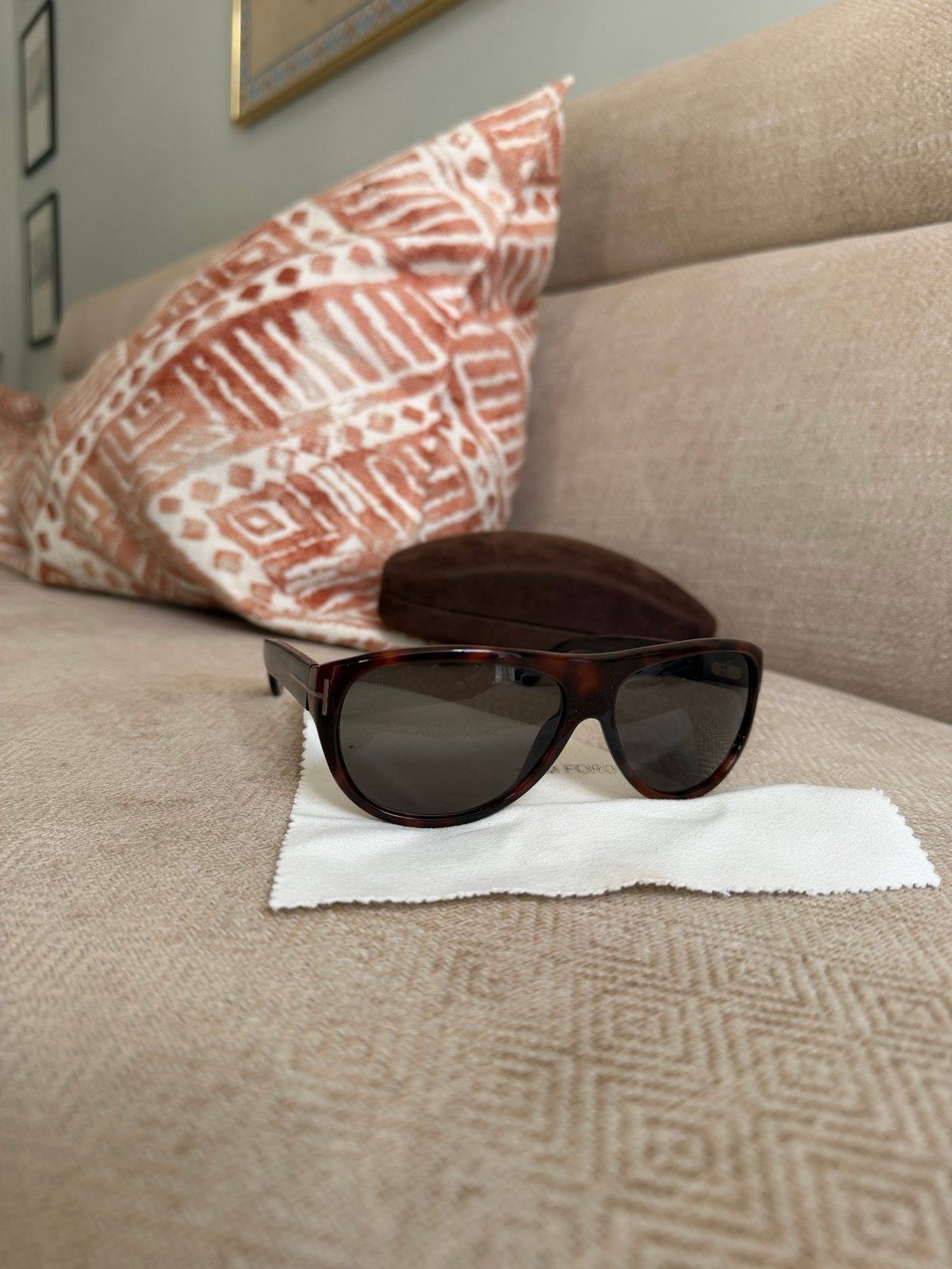 Tom Ford Bailey TF650 Zonnebril - Zo goed als nieuw, Overige merken, Zonnebril, Bruin, Ophalen of Verzenden