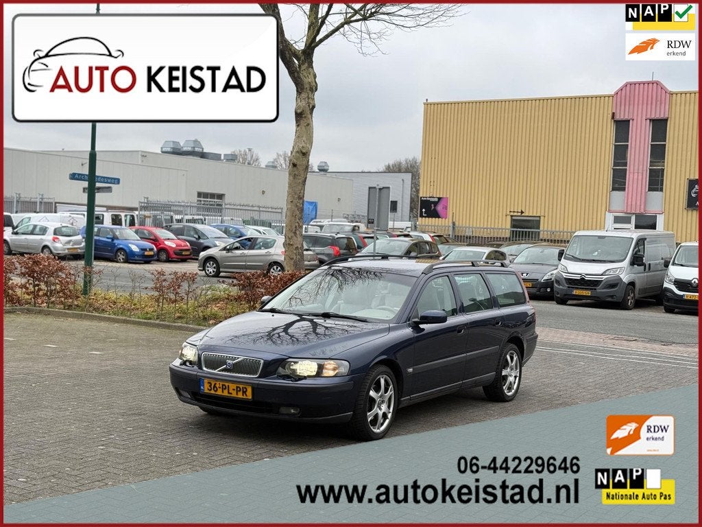 Volvo V70 2.4 170PK AUTOMAAT LPG/G3 XENON/LEDER/CLIMA! SUPER, Beige, Blauw, Leder en Stof, 2435 cc