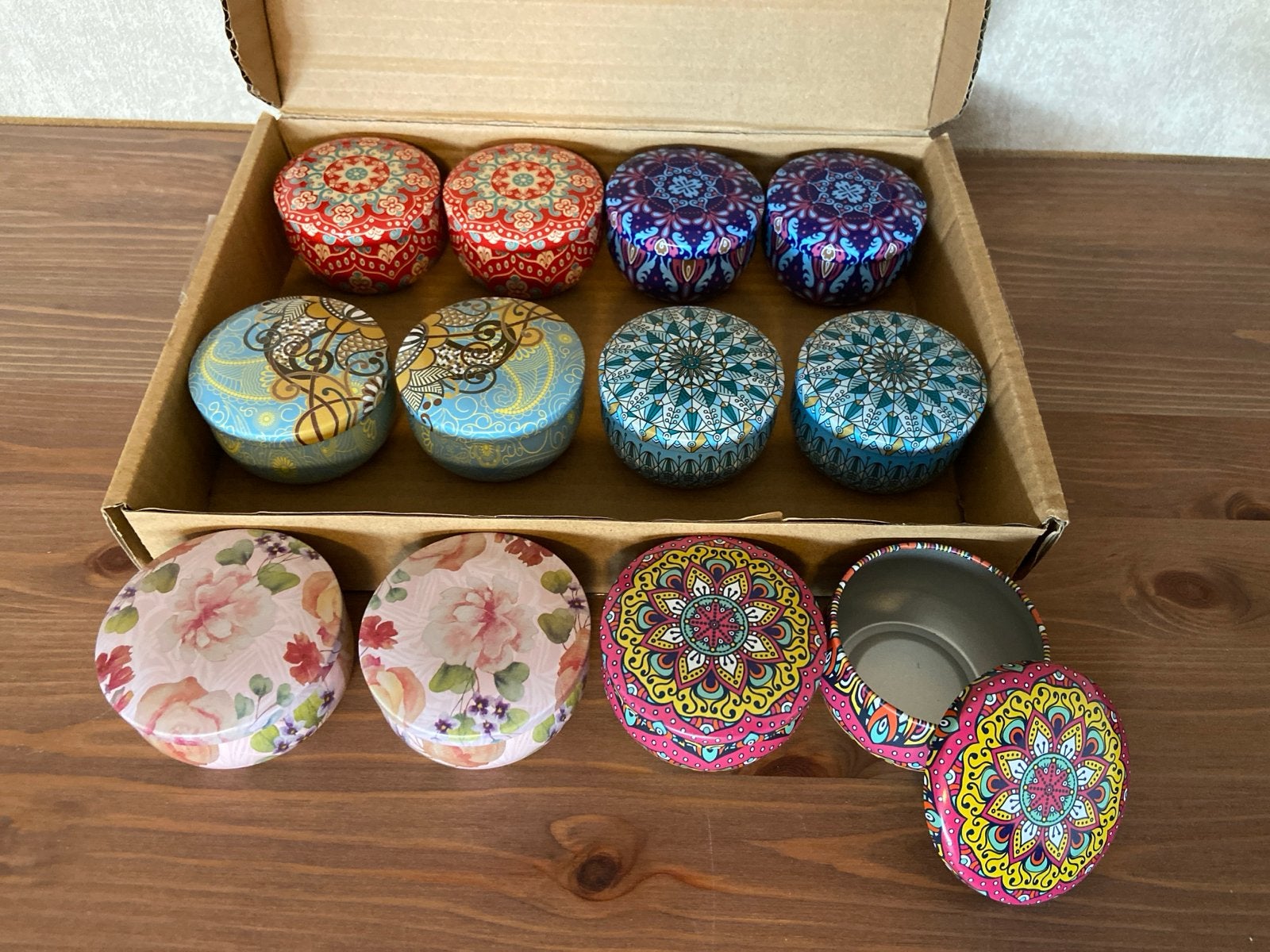 12 stuks 2 oz blikjes met diverse patronen, Ophalen of Verzenden, Nieuw