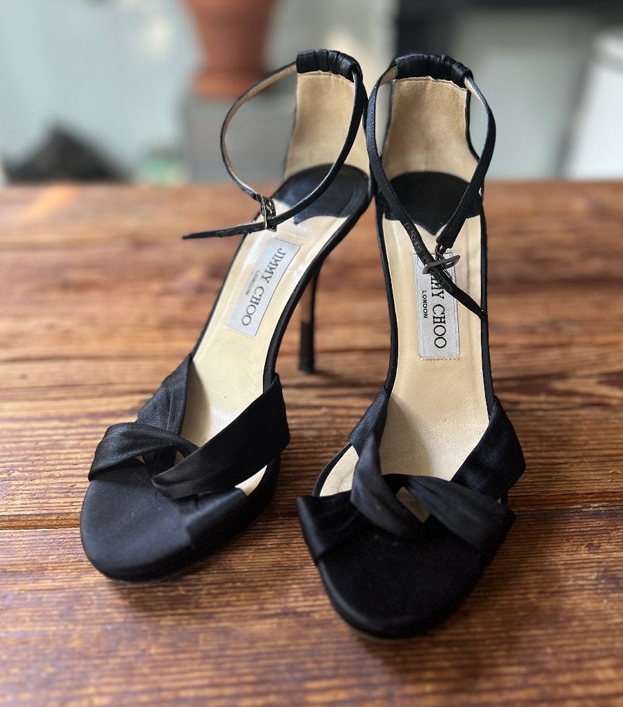 Jimmy Choo schoenen, Zwart, Zo goed als nieuw, Jimmy Choo, Sandalen of Muiltjes