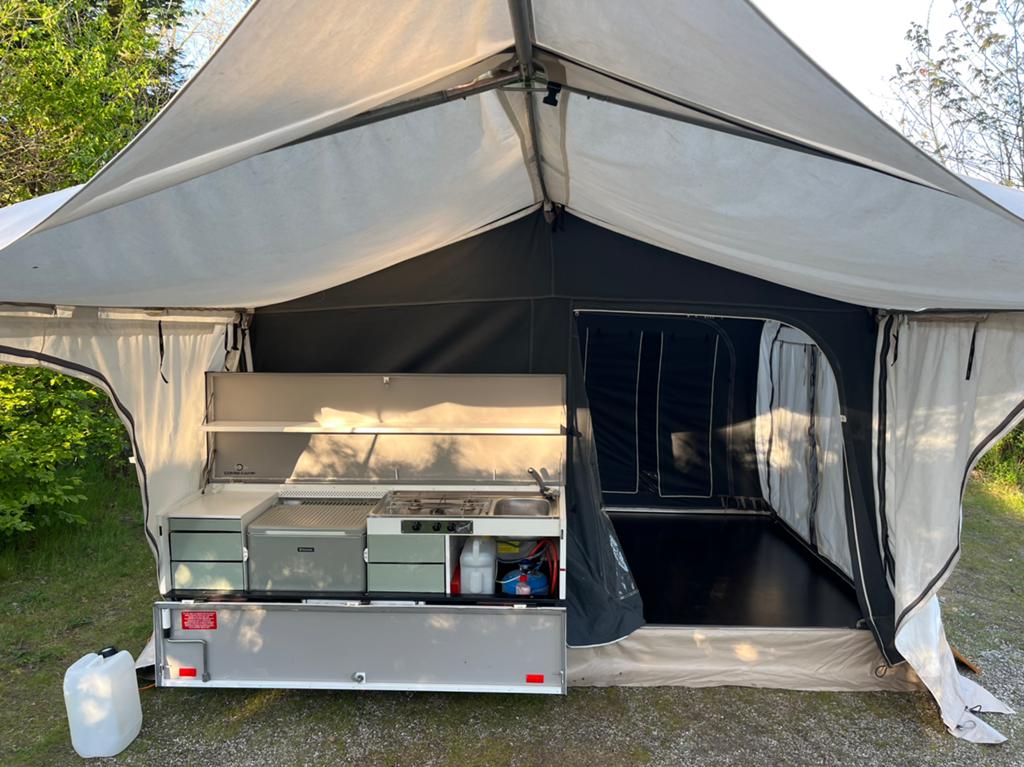 Combi Camp country vouwwagen, Caravans en Kamperen, Ophalen, Combi-Camp, Beige, Aanwezig