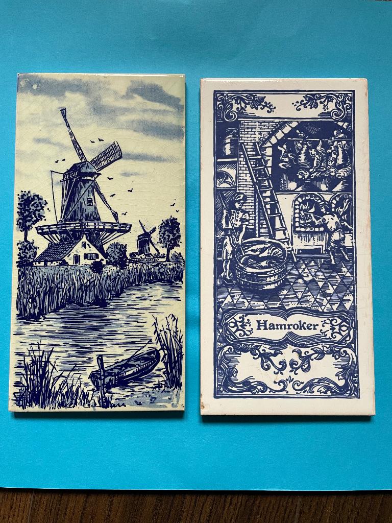 Twee Mosa tegels, Antiek en Kunst, Antiek | Wandborden en Tegels, Ophalen of Verzenden