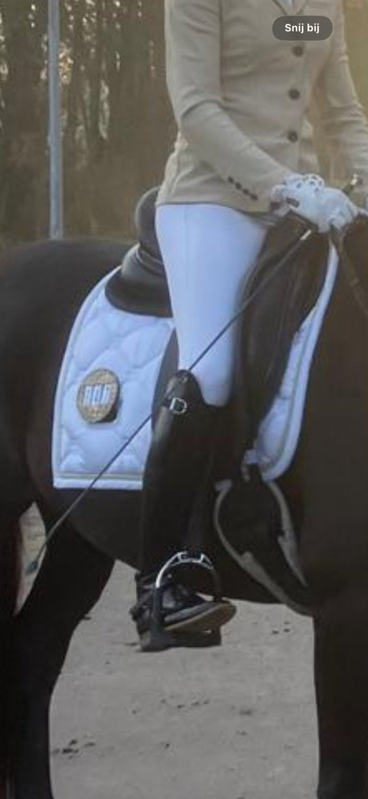 Wedstrijd dekje equestrian stockholm wit goud, Ophalen of Verzenden, Zo goed als nieuw