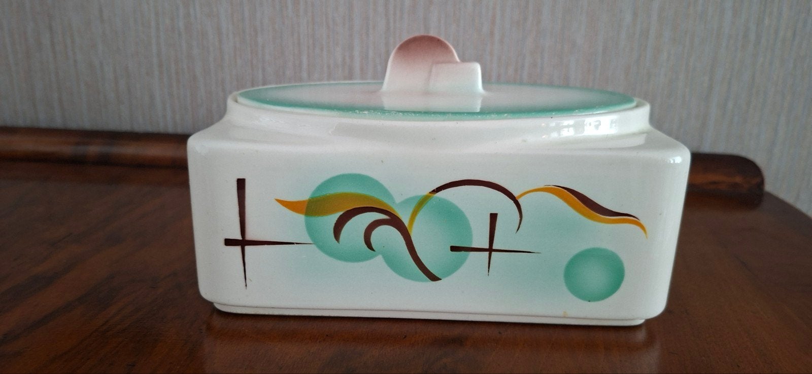 Art Deco Keramiek Koekjesblik, Antiek en Kunst, Ophalen of Verzenden